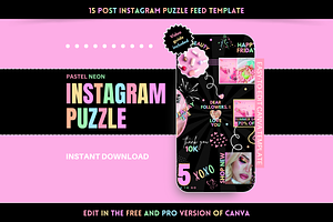 Pastel Neon Instagram Puzzle