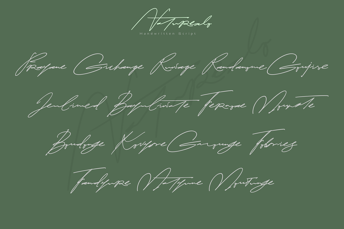 Naturealo | Handwritten Script, a Script Font by Mozyen Studio (Photo 6 of 13)