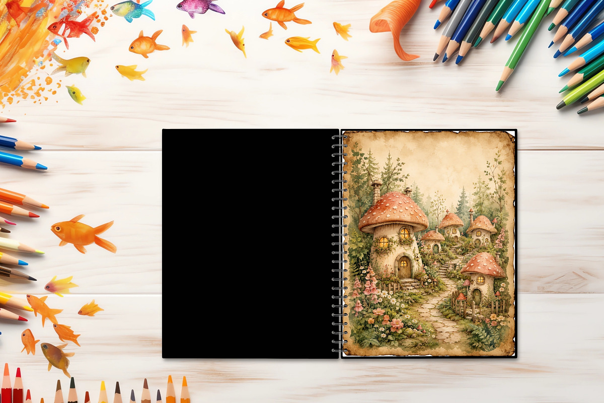 Fantasy Forest Junk Journal Pages, a Background Graphic by LA Design (Photo 8 of 10)