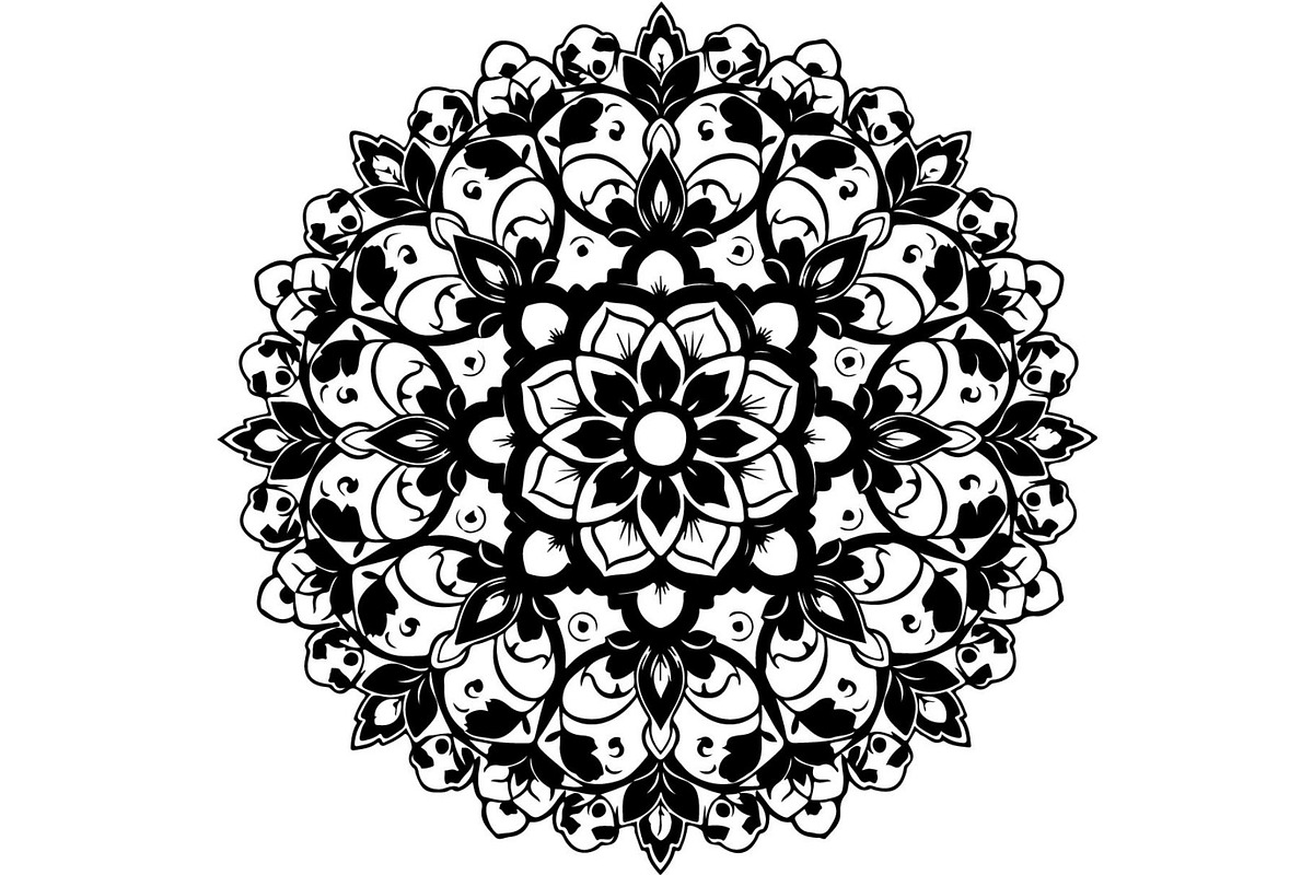 Intricate Black Mandala Circle, a Decorative Illustration by Designer_Momina (Photo 4 of 20)
