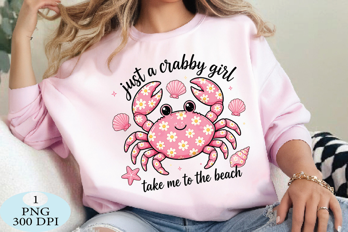 Just a Crabby Girl PNG, a Seasonal Illustration by Daily.Designs (Photo 3 of 5)
