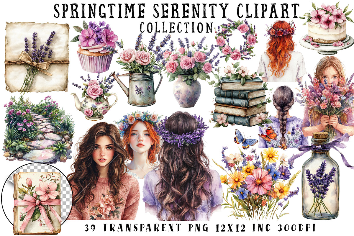 Springtime Serenity Clipart, an Illustration by OK Design (Photo 1 of 6)