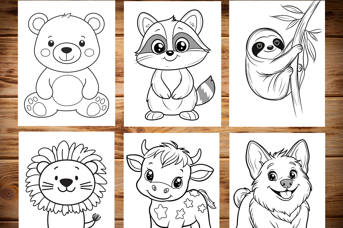 Baby Animal Coloring Pages for Kids, a Brochure Template by LA Design (Photo 3 of 10)