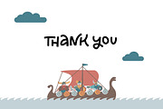 Cute childish vikings clipart set, an Illustration by Lana Sham (Thumbnail 12 of 12)
