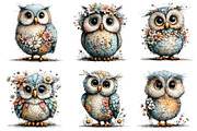 Whimsical Spring Owl Clipart, an Illustration by Dream Creation (Thumbnail 4 of 6)