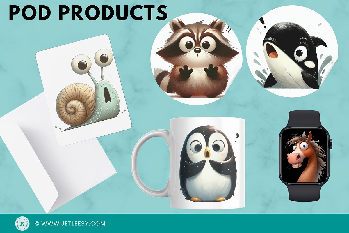 Shocked Animal Clipart Bundle, an Animal Illustration by Traveling Designer (Photo 5 of 6)