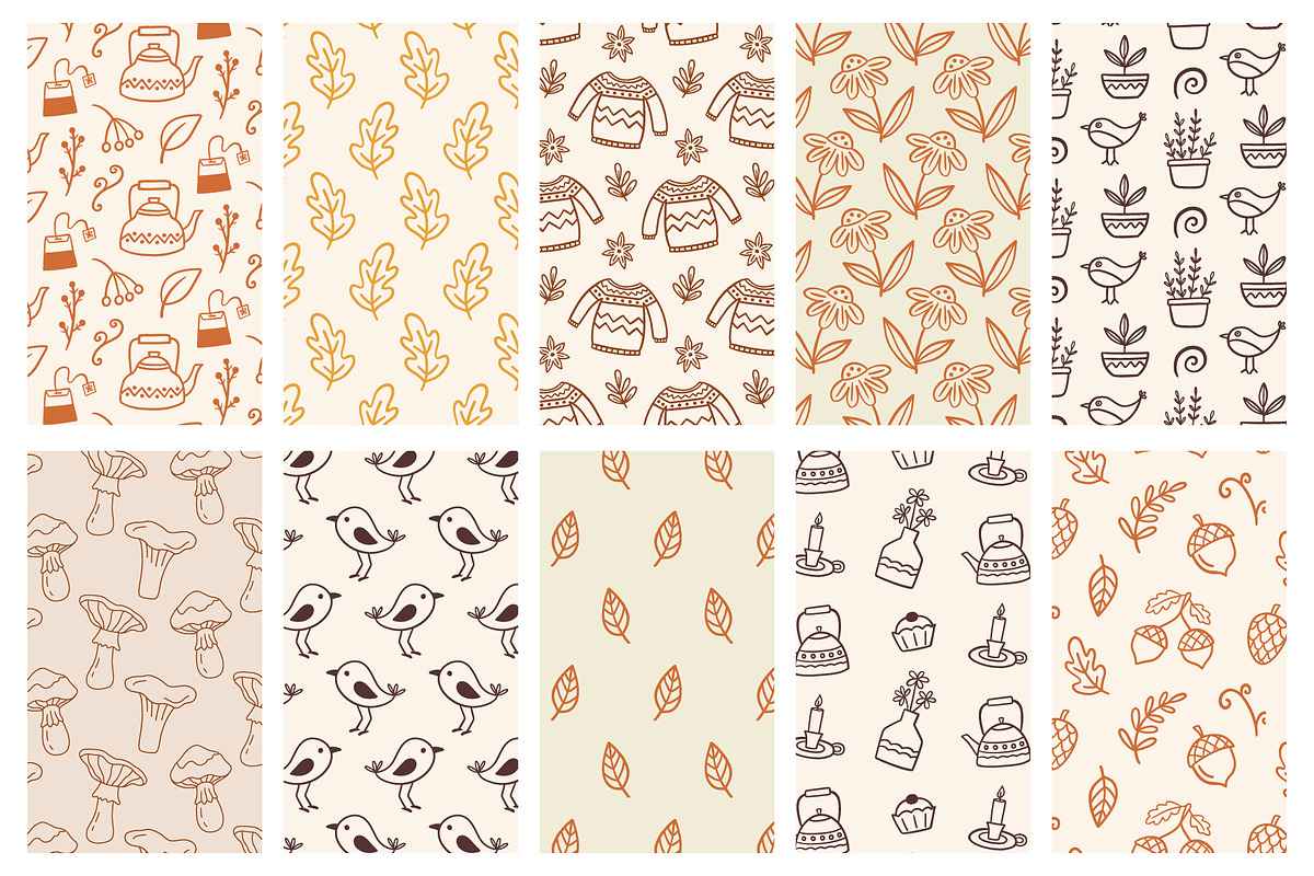 AUTUMN Cozy Clip Art and Patterns, a Graphic by Katrinelly (Photo 10 of 13)
