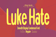 Luke Hate - Smooth Display Condensed, a Sans Serif Font by Afkari Studio (Thumbnail 1 of 9)