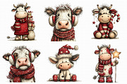 Whimsical Cute Christmas Cows Clipar, an Illustration by Libby Wishes (Thumbnail 5 of 7)