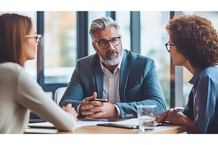 financial advisor meeting with, a Business Photo by Neirfy