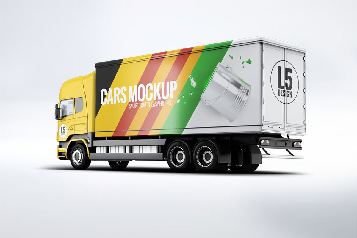 Cargo Truck Mock-Up, a Product Mockup by DesignRushMarket (Photo 4 of 6)