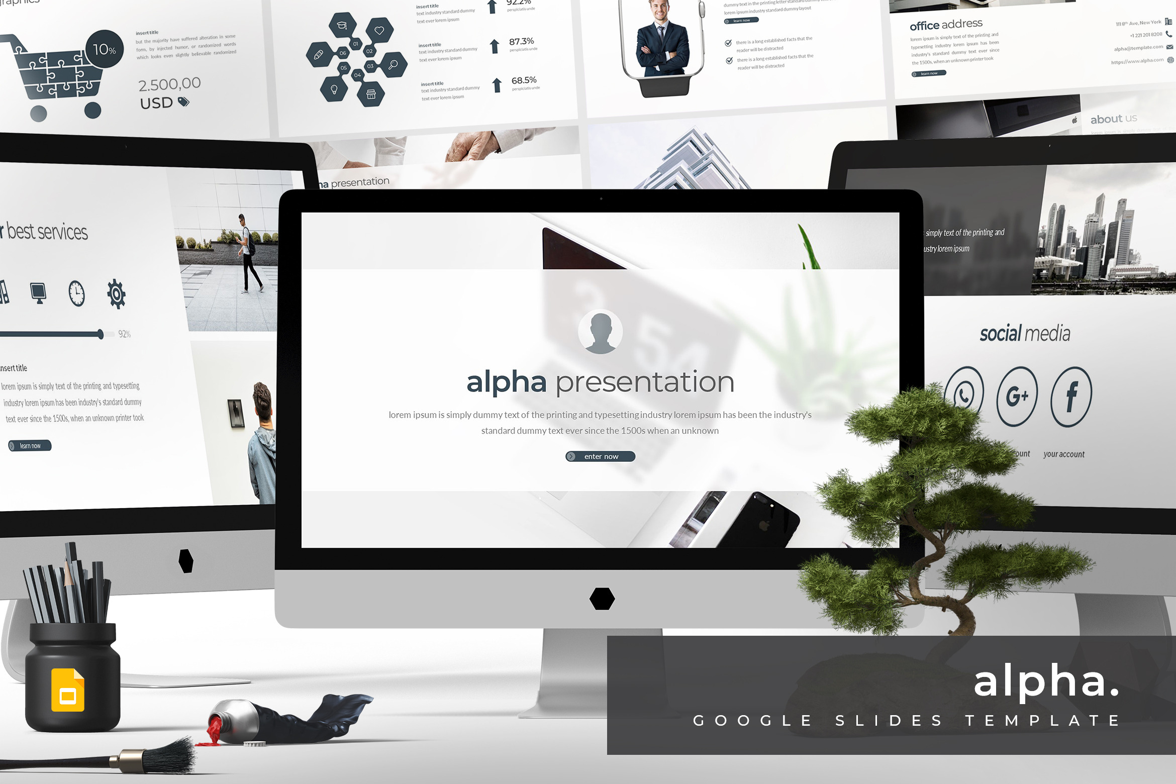 Alpha - Google Slides Template, a Presentation Template by AQR Studio