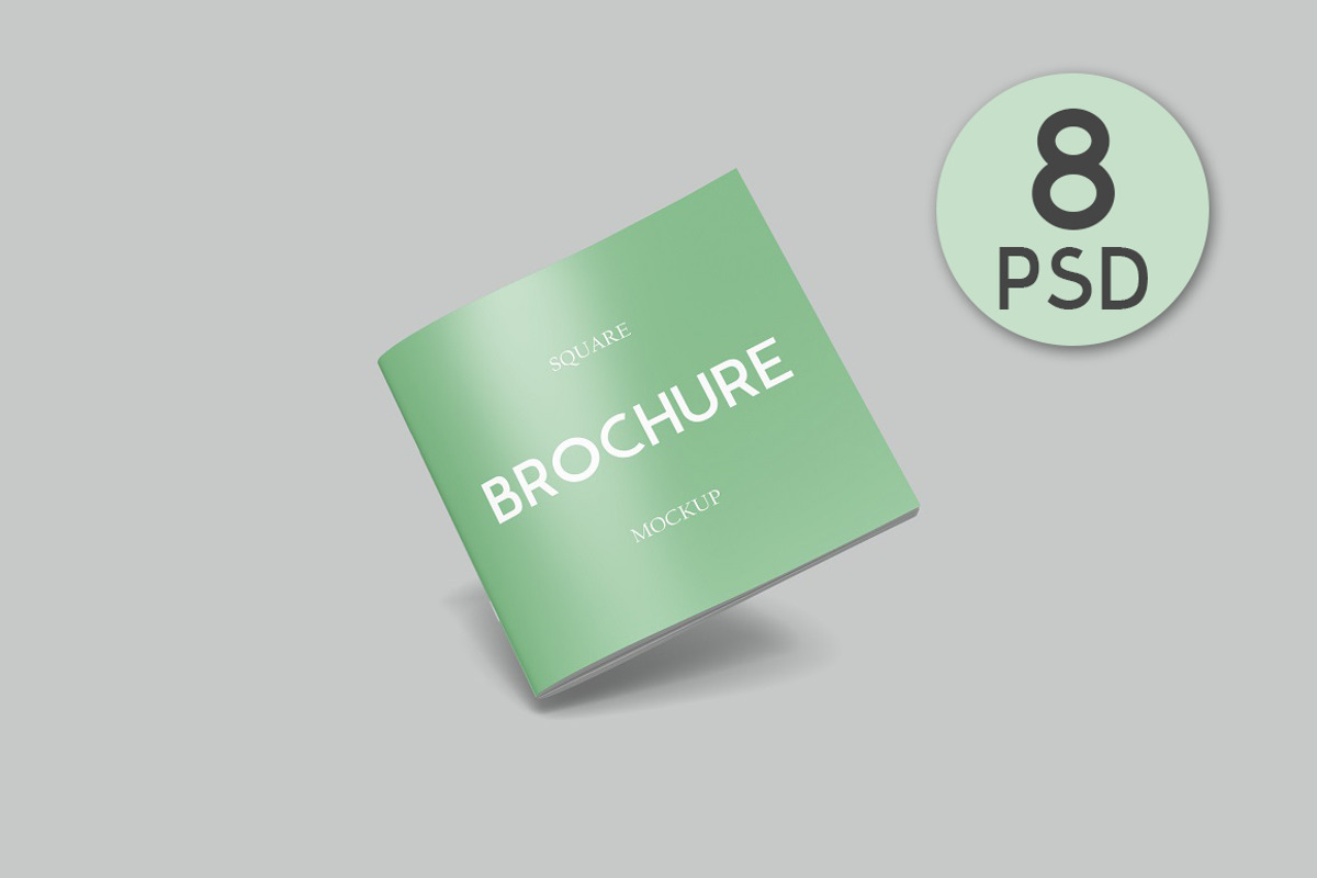 Square Brochure Mockup, a Print Template by graphiccrew (Photo 1 of 9)