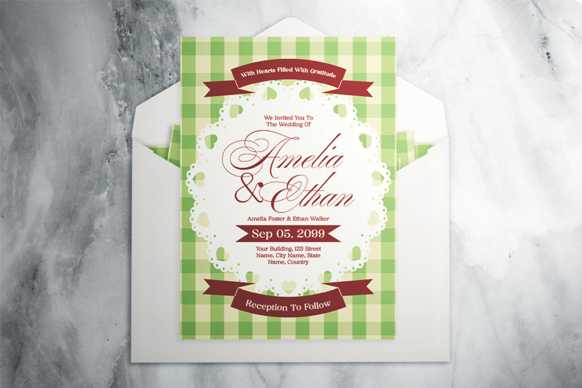 Vintage Wedding Invitation Suite, a Flyer Template by The Good Store (Photo 2 of 4)