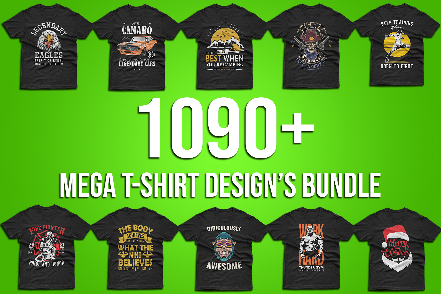 1090+ Mega TShirt Designs Bundle