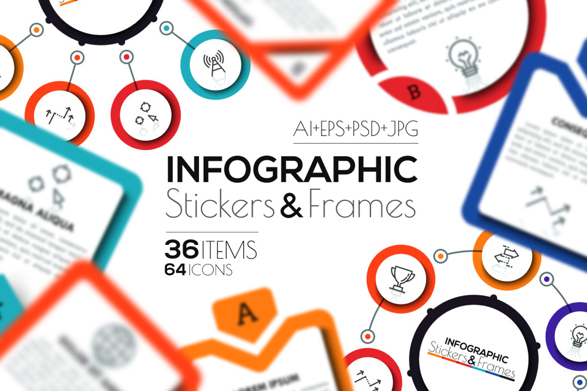 Infographic Stickers & Frames, a Presentation Template by Andrew Kras Design (Photo 1 of 6)