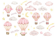 Teddy bear,bunny, hot air balloons., an Animal Illustration by Solo Art Original (Thumbnail 2 of 8)