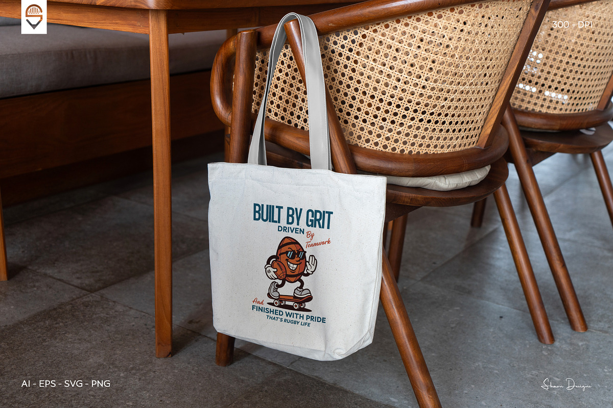 Mascot Rugby Ball Character T-Shirt, a Sport Illustration by shaondesigns (Photo 6 of 6)