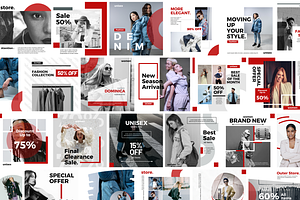 Red Feed Fashion Instagram Template