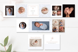 3x3 Newborn Mini Photo Album PSD