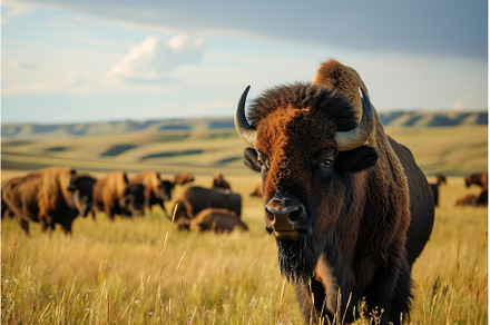 Majestic American bison. Generate Ai, an Animal Photo by Ylivdesign