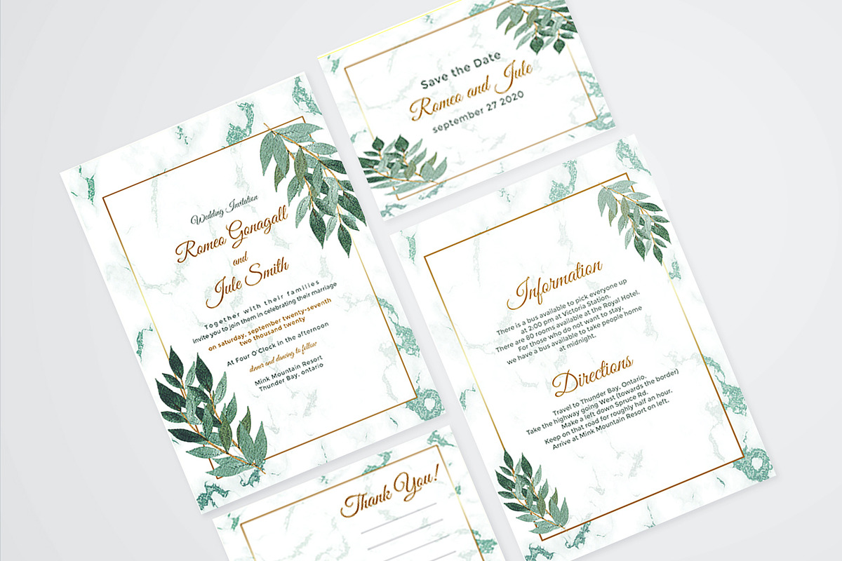Marble & Floral Wedding Suite, an Invitation Template by Design with Qurat (Photo 2 of 5)