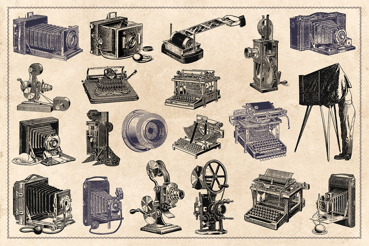61 Vintage Printing Vectors, an Illustration by Brigantine Designs (Photo 3 of 6)