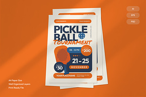 Pickleball Tournament - Flyer, a Brochure Template by Izdihaar_Studio
