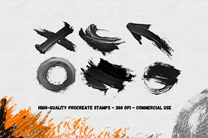 122 Abstract Brush Stroke Stamps.