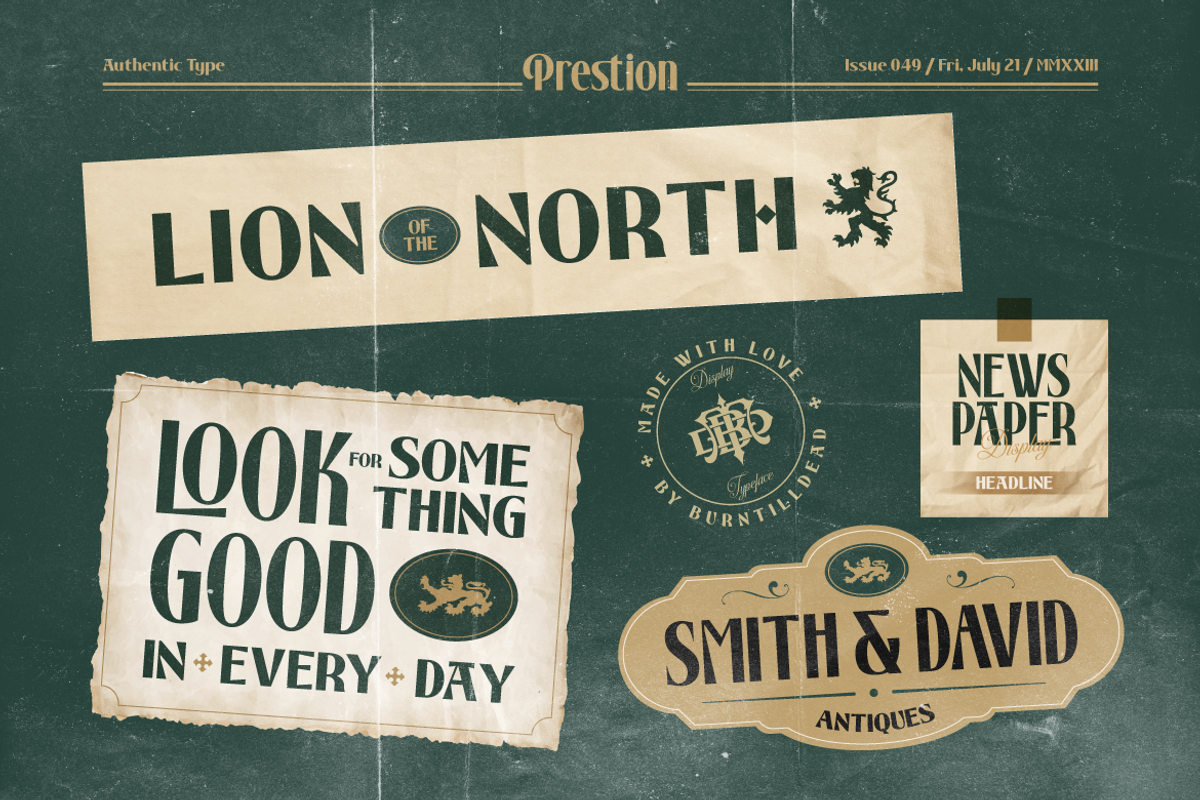 Prestion, a Sans Serif Font by Burntilldead (Photo 9 of 12)