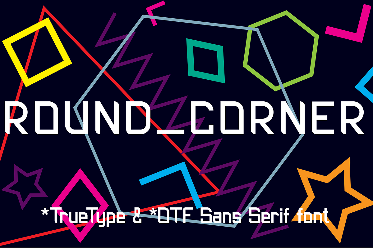 Round_Corner font, a Sans Serif Font by NicklancerShop (Photo 1 of 2)