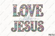 Love Like Jesus Easter Faux Embroide, an Illustration by CraftArtStudio (Thumbnail 1 of 4)