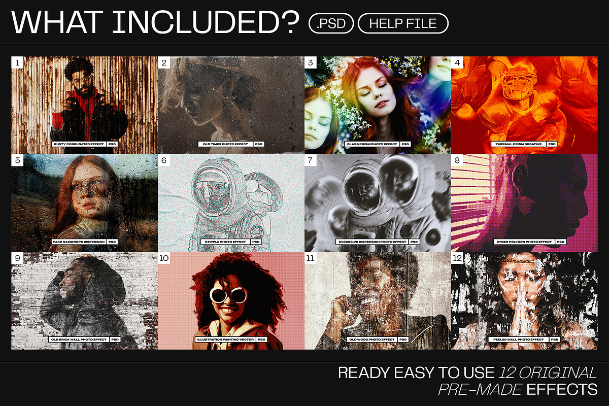 12 Photo Effect Templates, a Layer Style Add-On by iDoodle Studio (Photo 2 of 6)