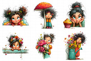 Whimsical Peeking Girl Clipart, an Illustration by Daily.Designs (Thumbnail 7 of 7)