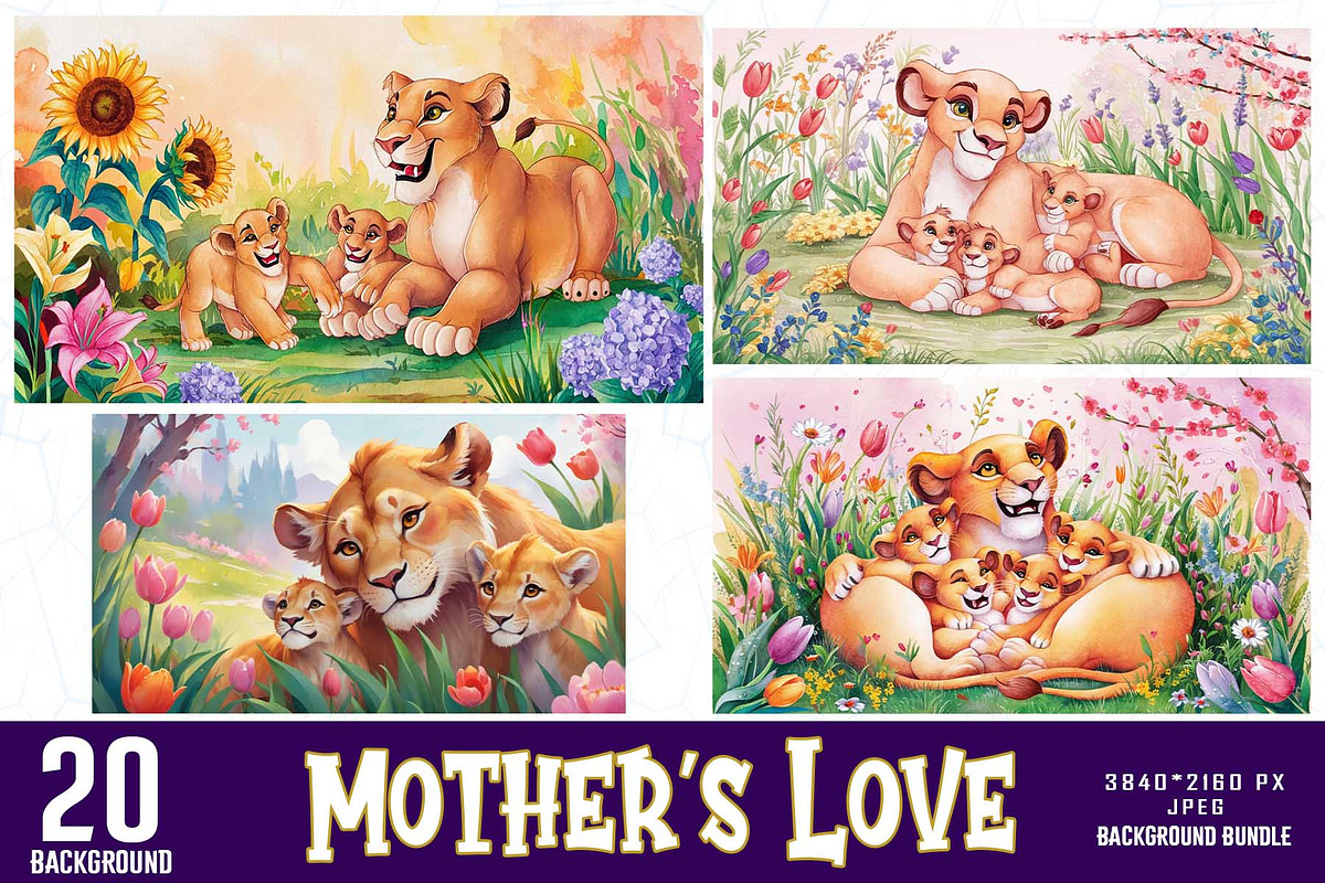 Groovy Mothers Day Background Bundle, a Graphic by Sofia's Fashion (Photo 1 of 2)