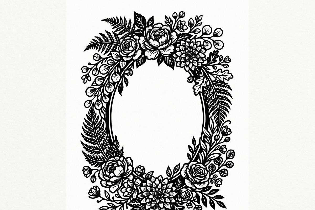 50 Elegant Floral Oval Mirror Frame, a Decorative Illustration by Amazin_art (Photo 39 of 40)