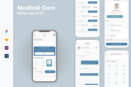 Medical Care Mobile App UI Kit