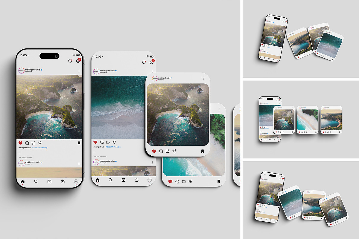 Realistic Social Media Mockup PSD, an Advertising Mockup by MA-KING_ART (Photo 1 of 5)
