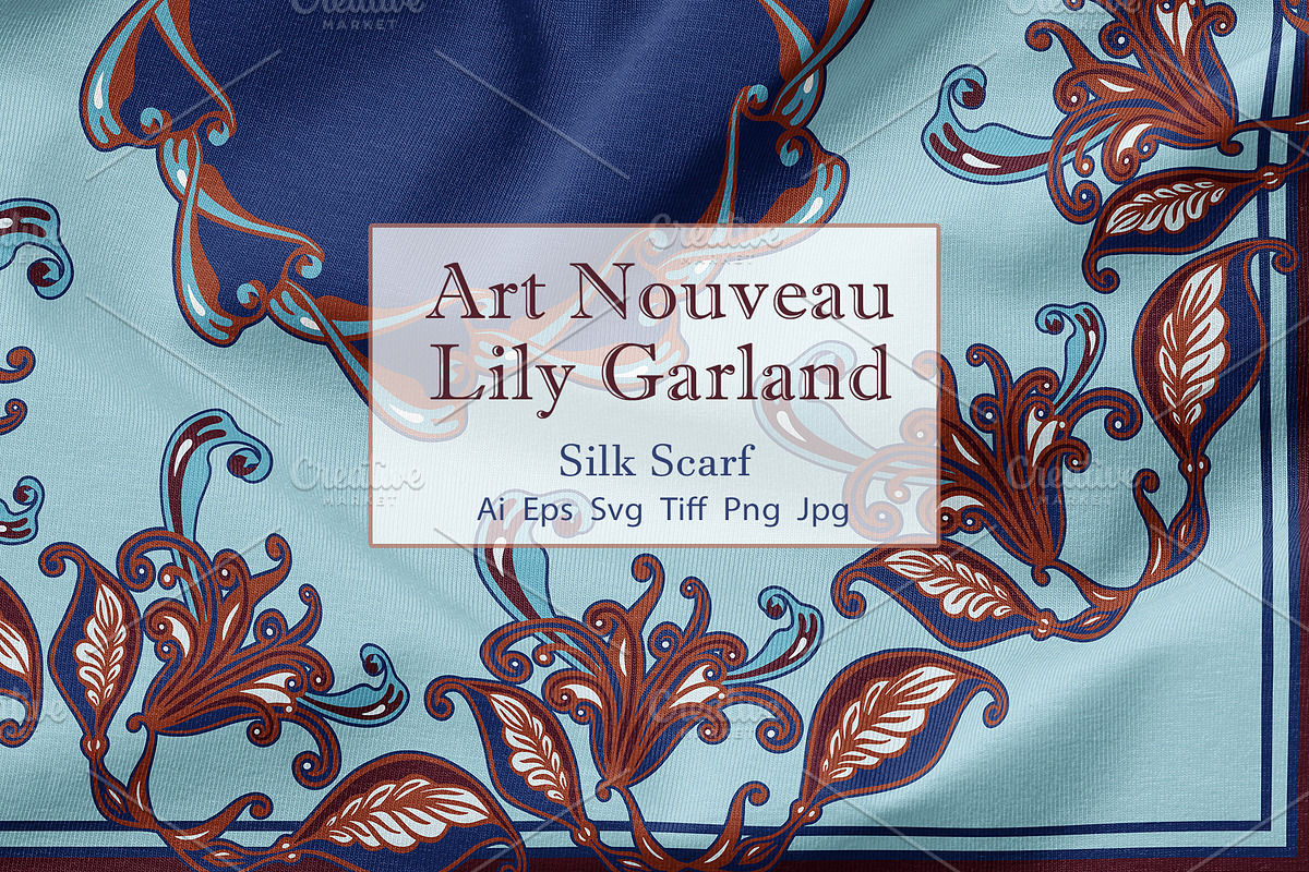 Art Nouveau Lily Garland Scarf, an Object Graphic by ilustrinna (Photo 1 of 10)