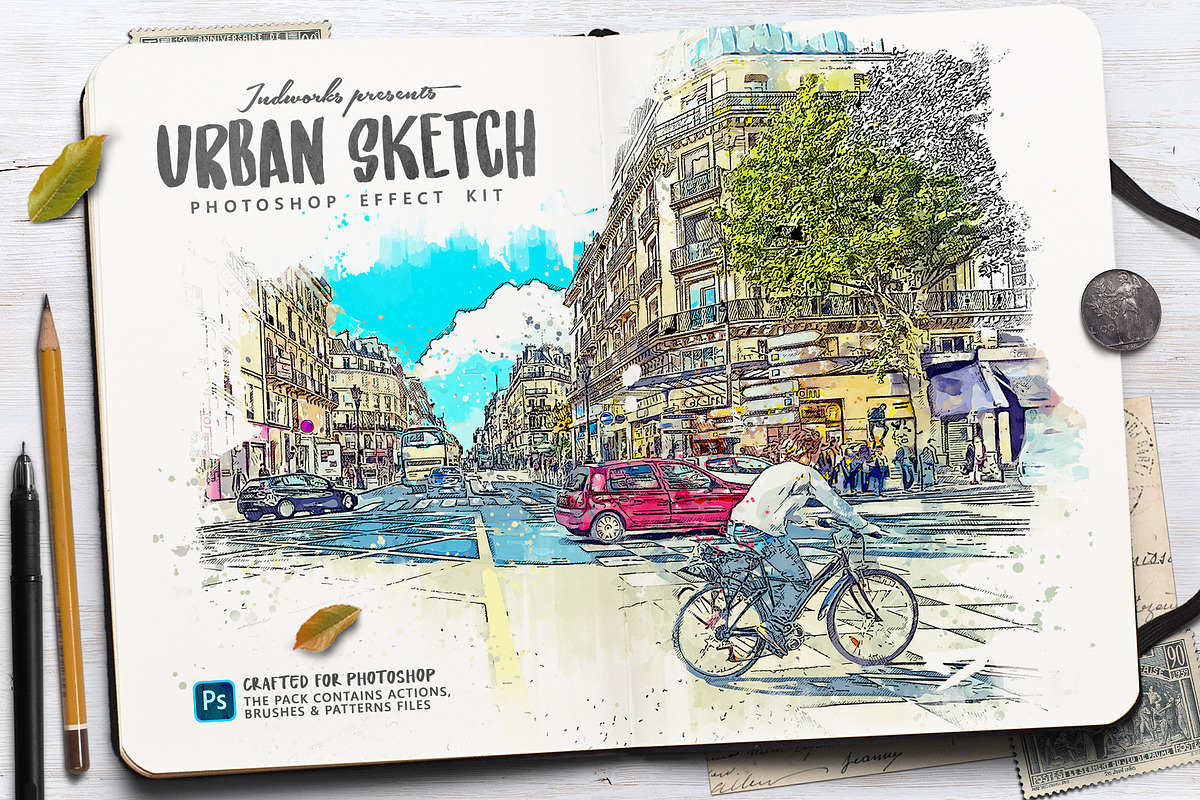 Urban Sketch PS Action, an Action Add-On by IndWorks Design (Photo 1 of 9)