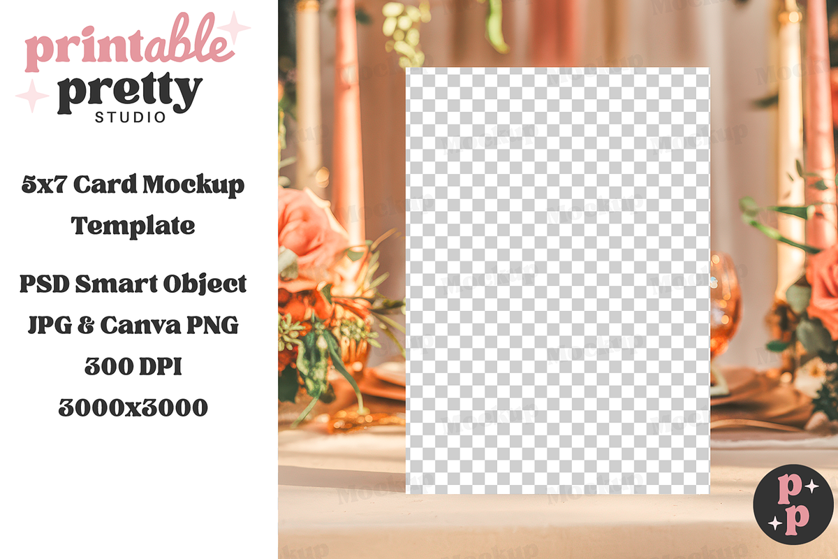 Romantic Wedding Card Mockup PSD, a Product Mockup by Printable Pretty Studio (Photo 2 of 10)