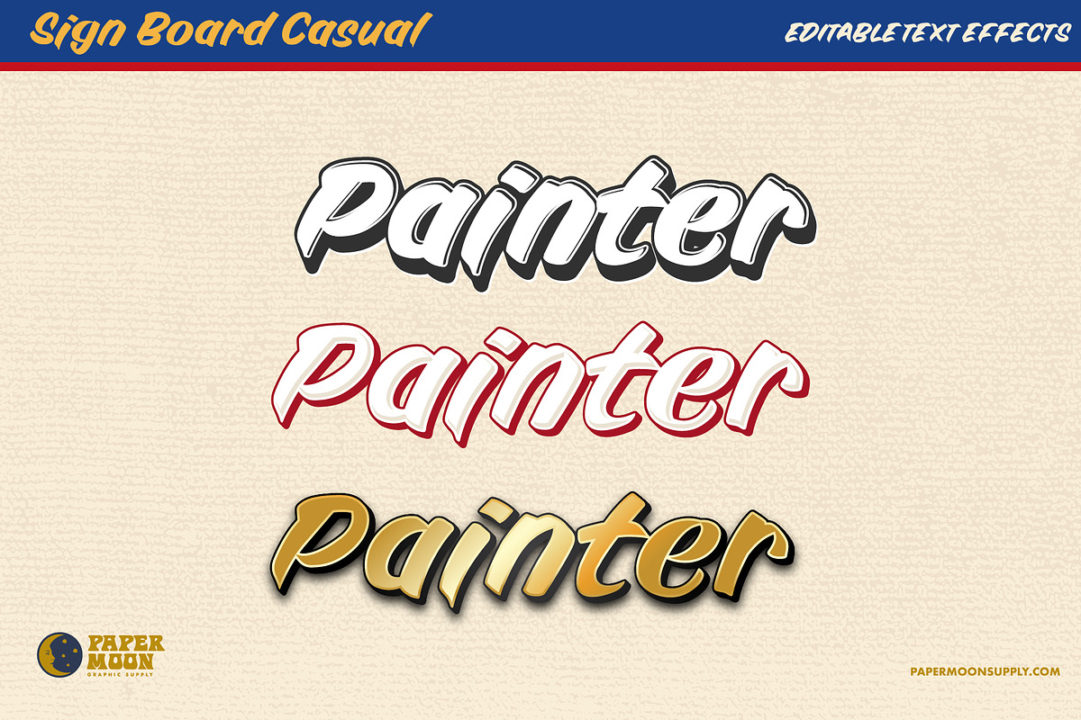 Signboard Casual Sign Painter Font, a Handwritten Font by Paper Moon Graphic Supply (Photo 4 of 16)