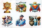 Fathers Day Watercolor Cliparts, an Illustration by RobertsArt (Thumbnail 3 of 8)