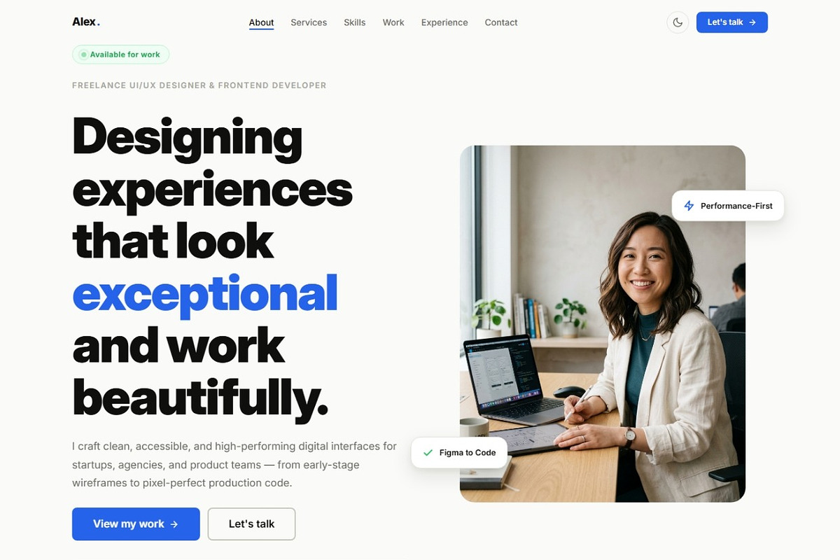 Alex Rivera- Portfolio HTML Template, a HTML Template by Classic Clic (Photo 1 of 2)