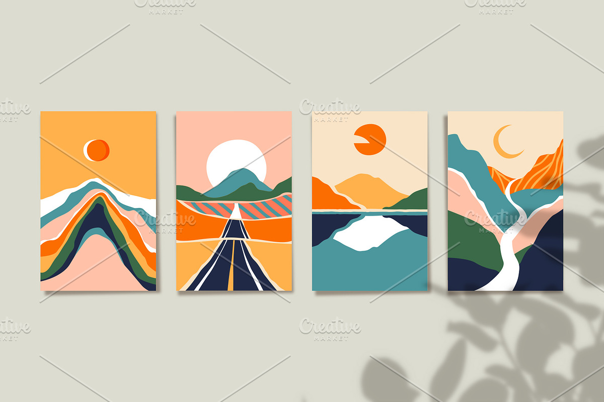 12 Landscape Postcards + more, a Decorative Illustration by Dedraw Studio (Photo 4 of 10)
