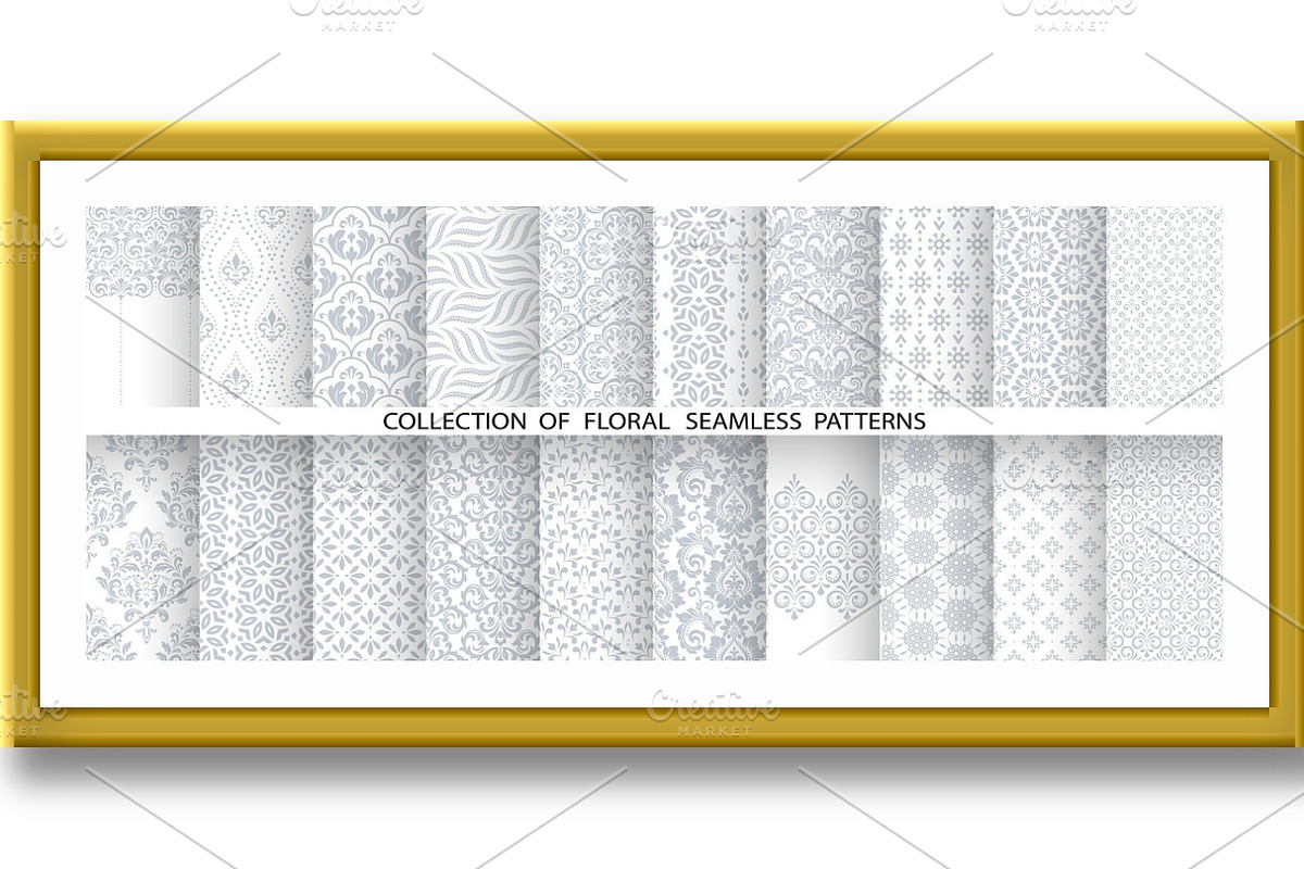 Geometric floral set of patterns., a Pattern Graphic by RODINA (Photo 2 of 3)