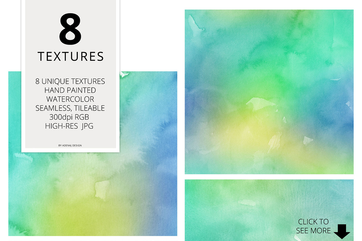8 Huge spring watercolor textures, a Texture Graphic by AdenaJ (Photo 2 of 13)