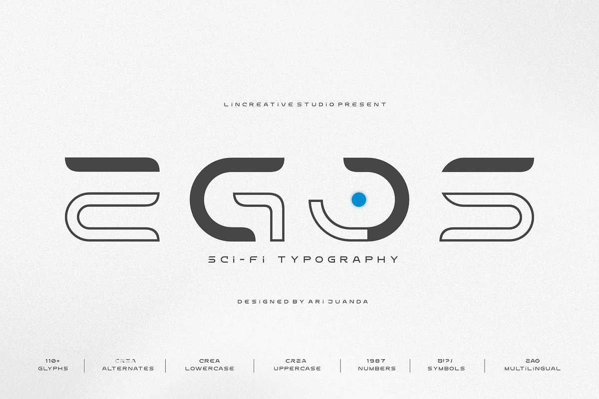 Egos-Futuristic Sci-Fi Display Font, a Sans Serif Font by Linecreative (Photo 1 of 10)