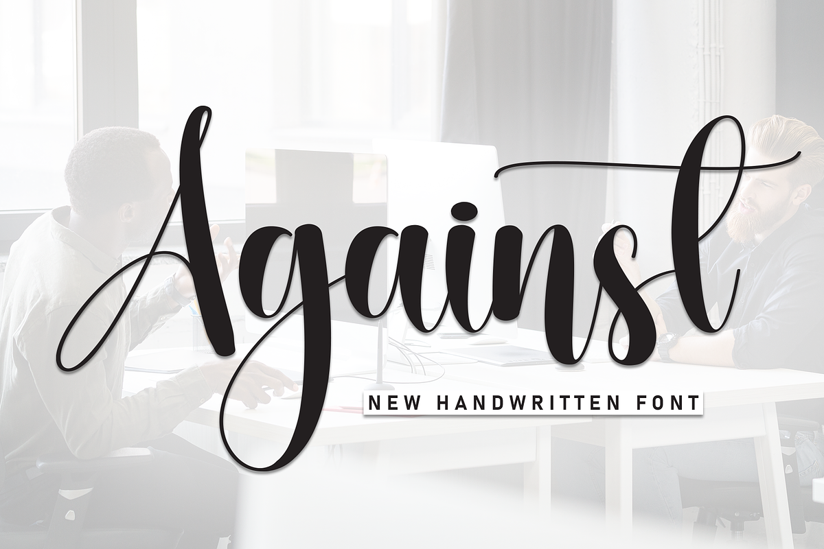 Against | Script Font, a Handwritten Font by Scratchones (Photo 1 of 8)