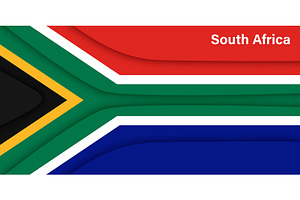 Paper cut flag of South Africa, a Texture Illustration by Vector Tradition